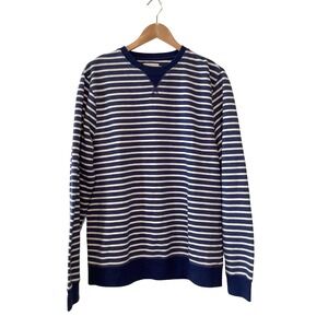 Old Navy Women's Crew Striped Sweatshirt Blue White Large‎